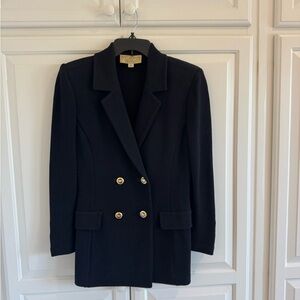 St. John Collection Black Knit Blazer with Gold Buttons Size 2